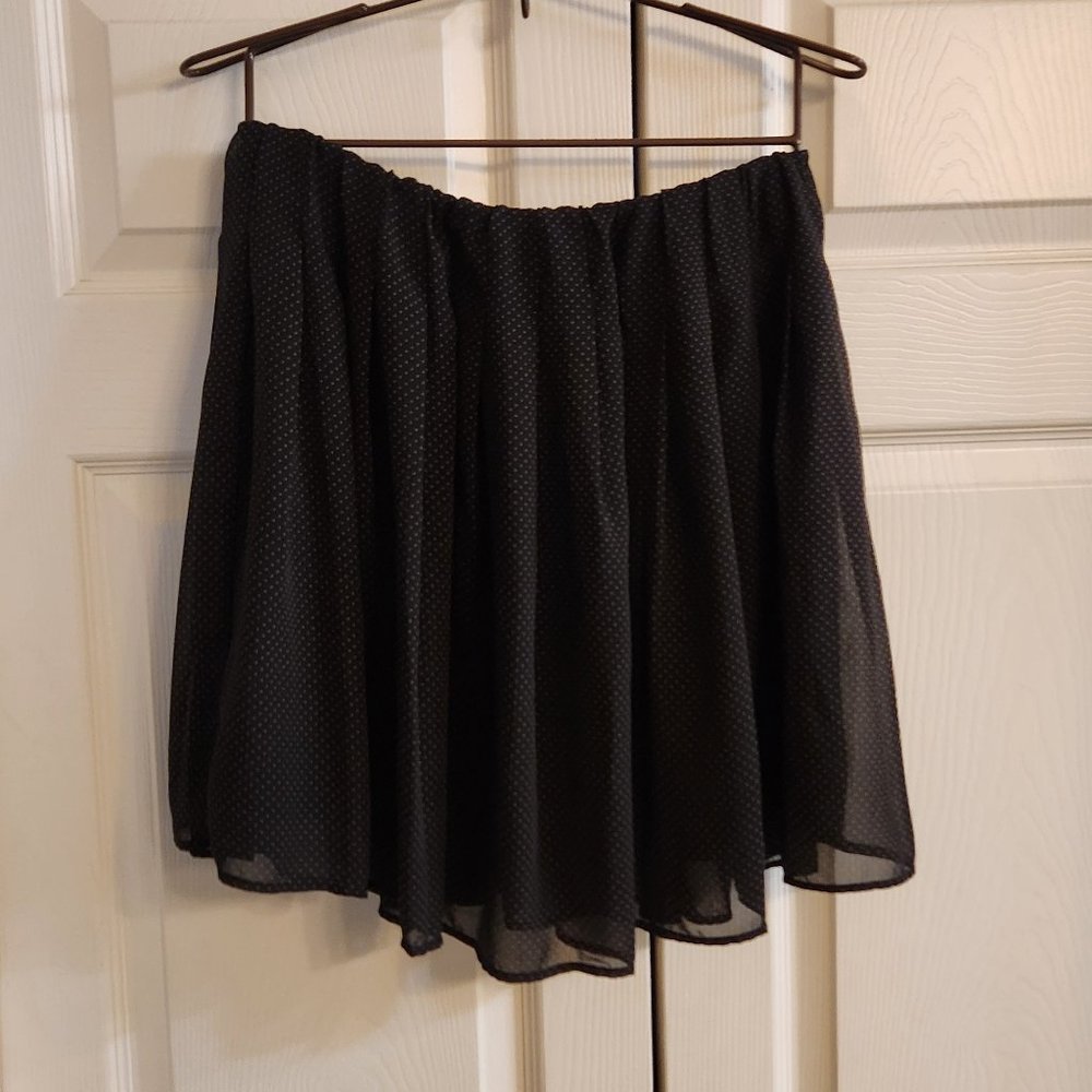 Black Swiss Dot Short Skirt Size M